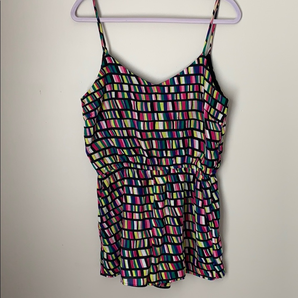 Multi-Color Geometric Romper